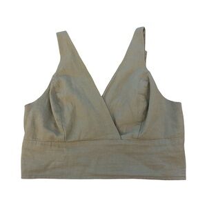 ReVamped Womens Cropped Bralette Style Top With Adjustable Straps Size L Green